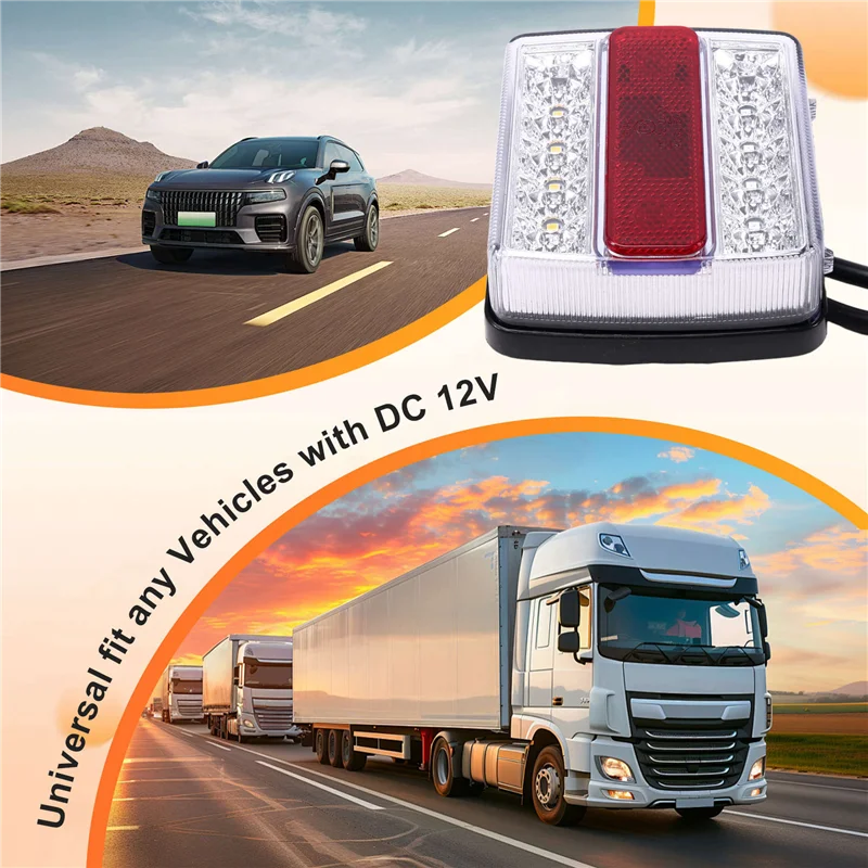 

A82M-1 Set 12V Rear Combination LED Towing Trailer Tail Light 7 Pin Universal Brake Stop License Number Plate Lamp