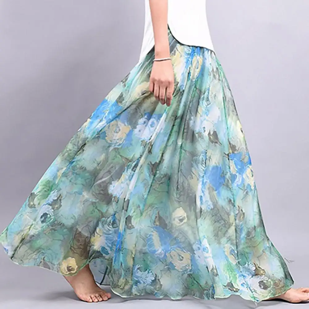 Woman Fashion Vintage Printed Trousers Summer Woman Tie-dye Patchwork High Waist Bow Tie Elastic Waist Wide Leg Pants