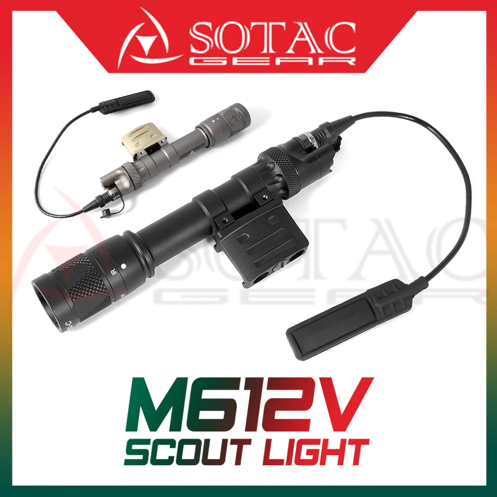 SOTAC M612V Flashlight 6-Vampire Scout Light WeaponLight IR/Strobe & Led White Light With DS07 Switch Assembly & RM45 Mount