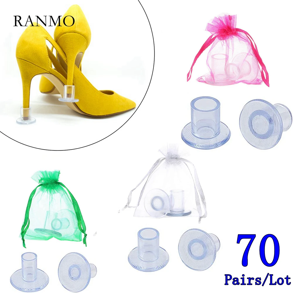 70 Pairs/Lot Silicone Heel Protector Stiletto Stopper Covers For Grass Heel Guards Shoe Care Kit For Bride Outdoor Wedding Party