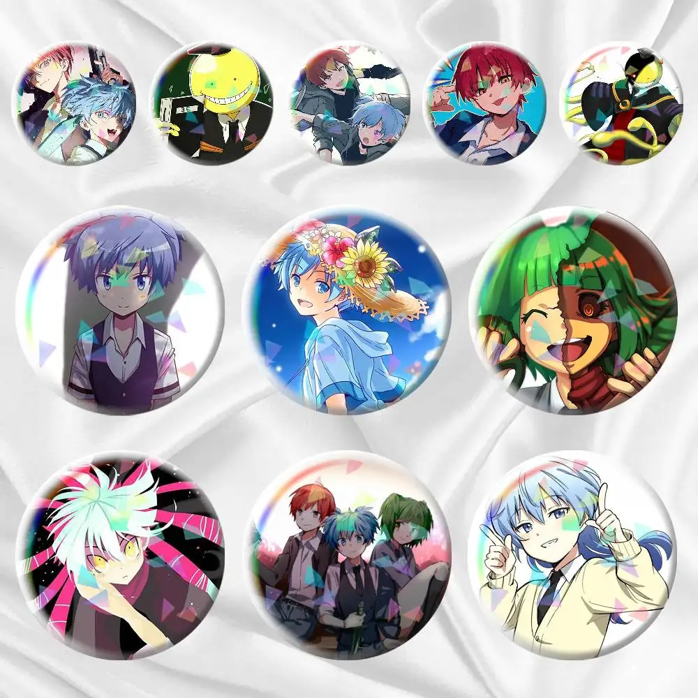 

Karma and Nagisa Assassination Classroom Koro Sensei 75mm 44mm 25mm Accessories Toys Badge Brooch Backpack Hat Pins
