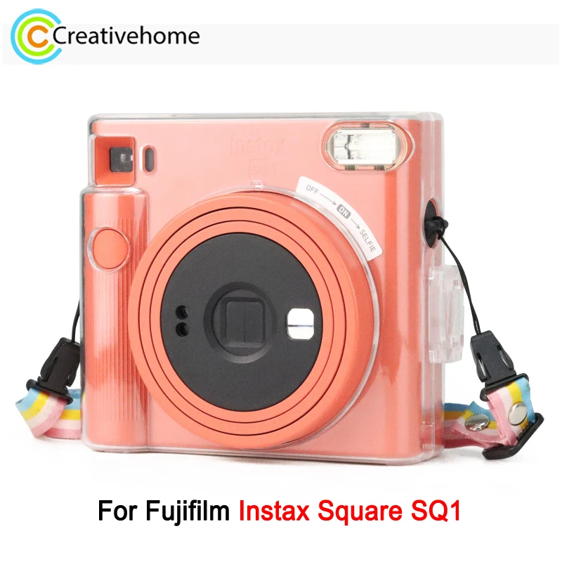 Transparent Camera Bag For Fujifilm Instax Square SQ1 Camera Full Protection Shell Cover with Shoulder Strap