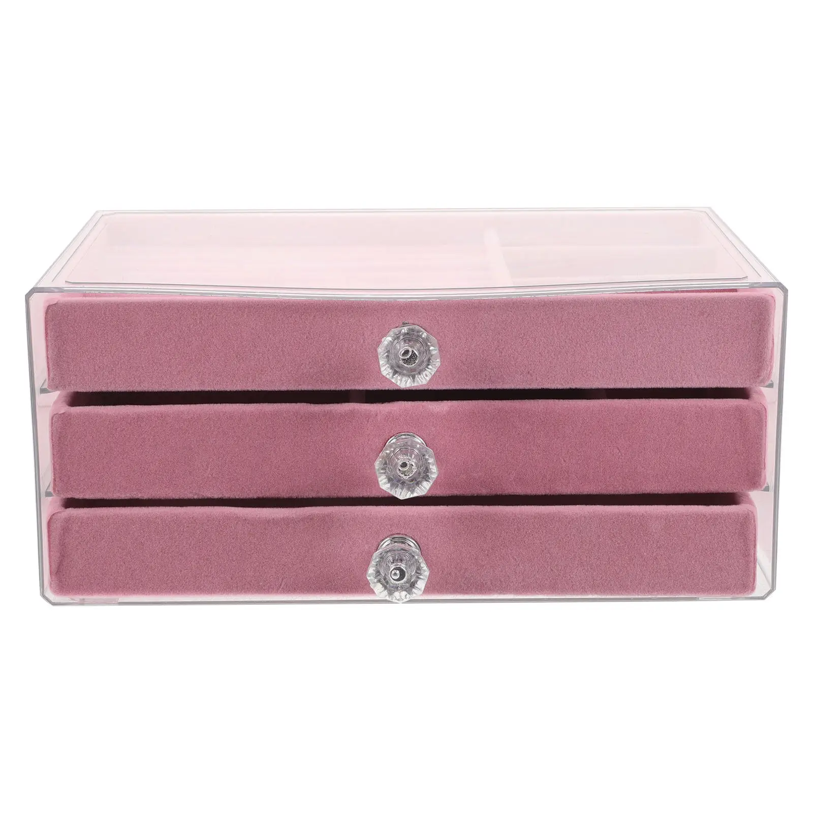 

Multilayer Jewelry Organizer with Drawers Earring Storage Box Ring Necklace Trinket Case for Women Desk Travel Compact Size