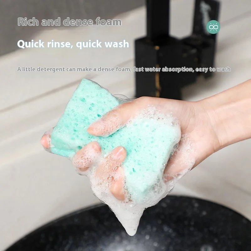 Dishwashing Sponnge Flower Shaped Sponge Wipe Thickened High Density Dishwashing Brush Scouring Pad Rag Household Sponnge Block