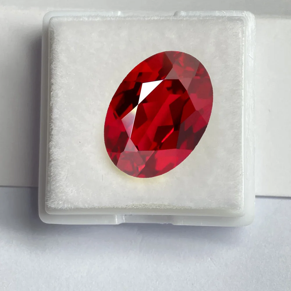 

Gorgeous Boxed Ruby Natural Oval Cut Large Size 13×18mm Passed UV Test VVS Loose Gemstones for Collection and Jewelry Making