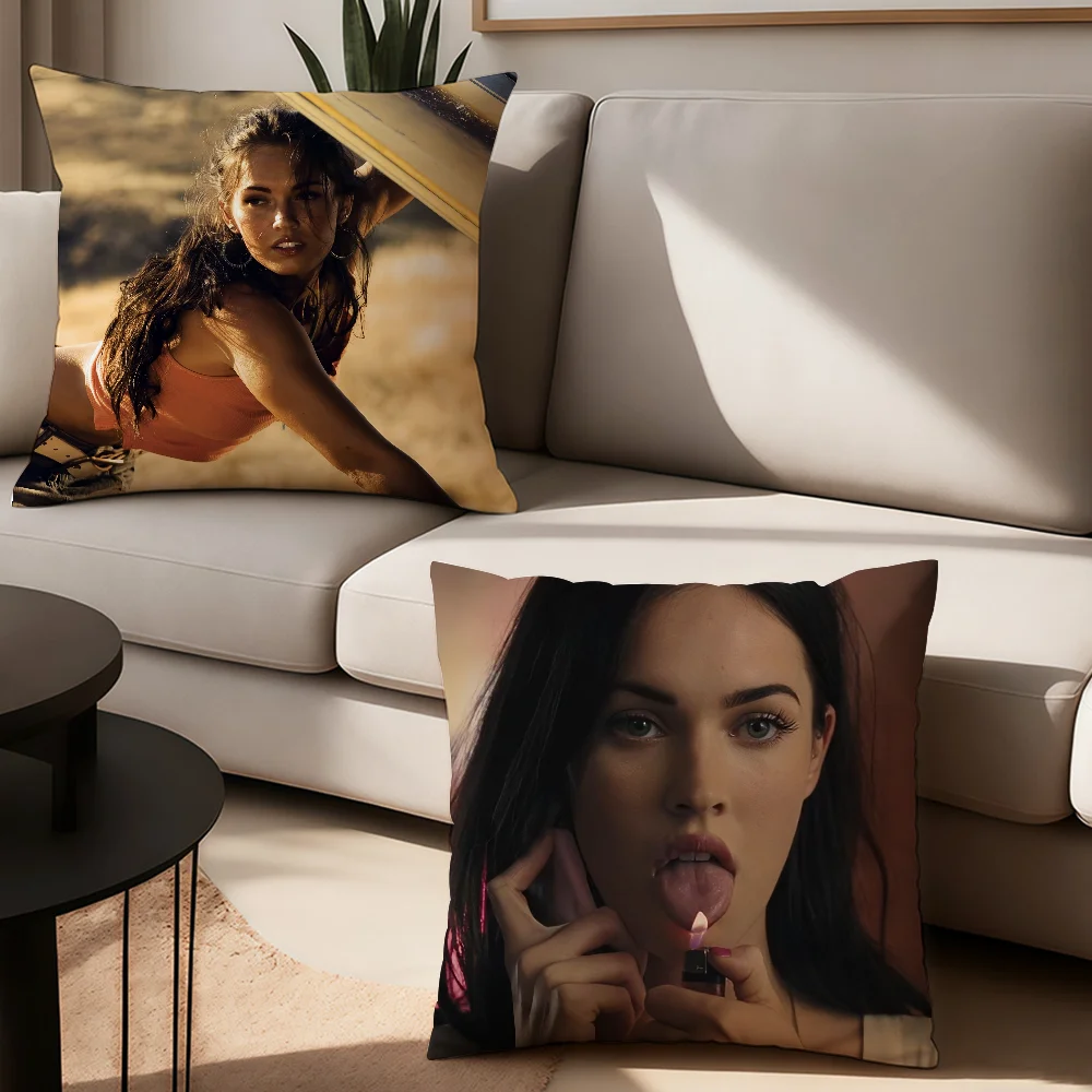 Actor Megan F-Fox Pillow Case Office Cushions Suitable For Sofa Car Bedroom Decorative Cushion Cover