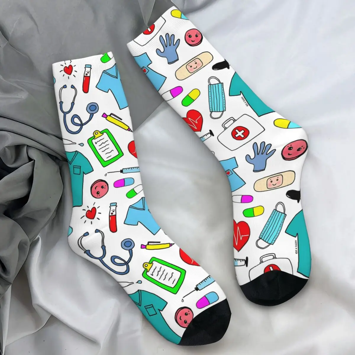 النساء الرجال الجوارب لطيف معاطف للأطباء والممرضات اللوازم الطبية نمط جوارب الخريف تنفس الجوارب تشغيل الرياضة عدم الانزلاق الجوارب #1