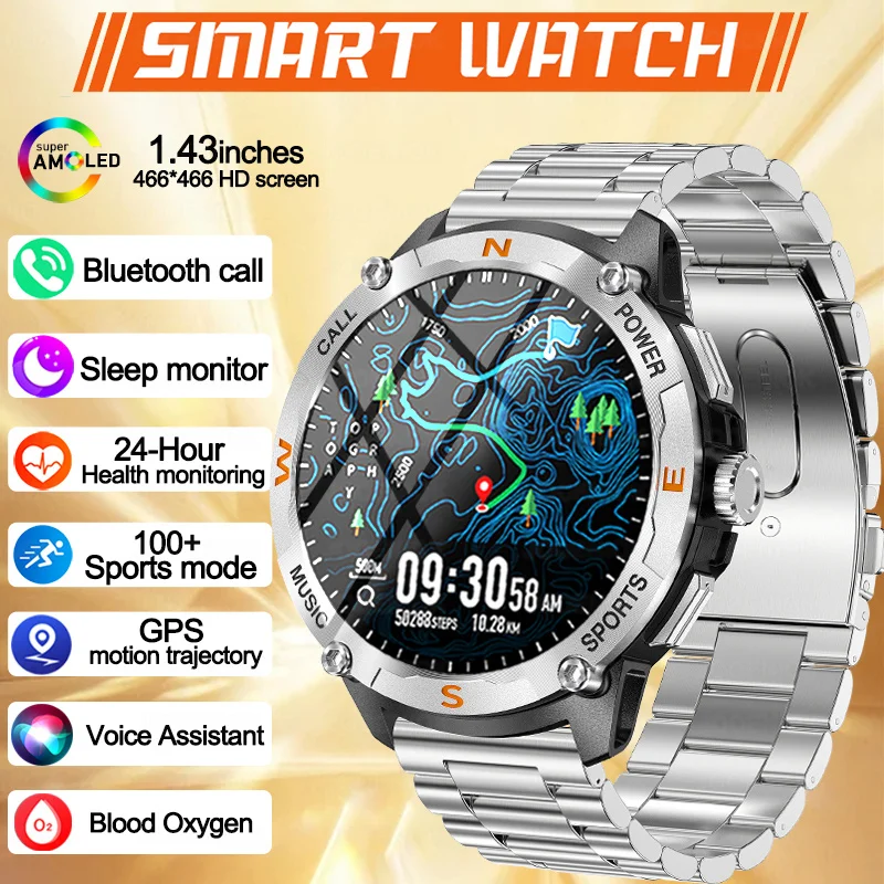 

Смарт-часы для Huawei на открытом воздухе с GPS-треком, мужские Bluetooth-вызовы, спортивные часы с пульсометром, водонепроницаемые умные часы с погодой, новинка 2023 года