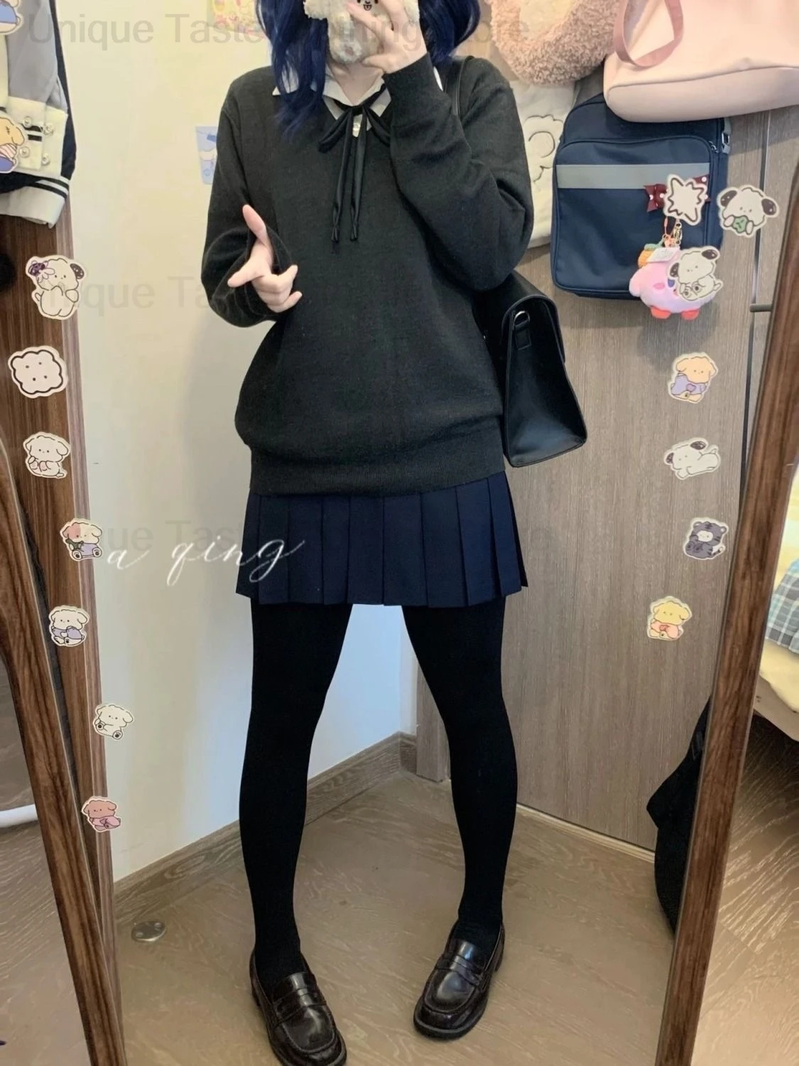 Anime BOCCHI THE ROCK Pullovers Yamada Ryo V-neck Sweater Shirts Skirt Set Fashion Cartoon Cosplay Japanese Style Women Clothes