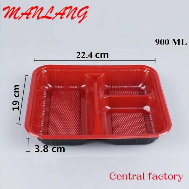 Custom  Degradable Microwave Food Plastic Lunch Boxes Takeaway Food Packaging Clam Storage Containers