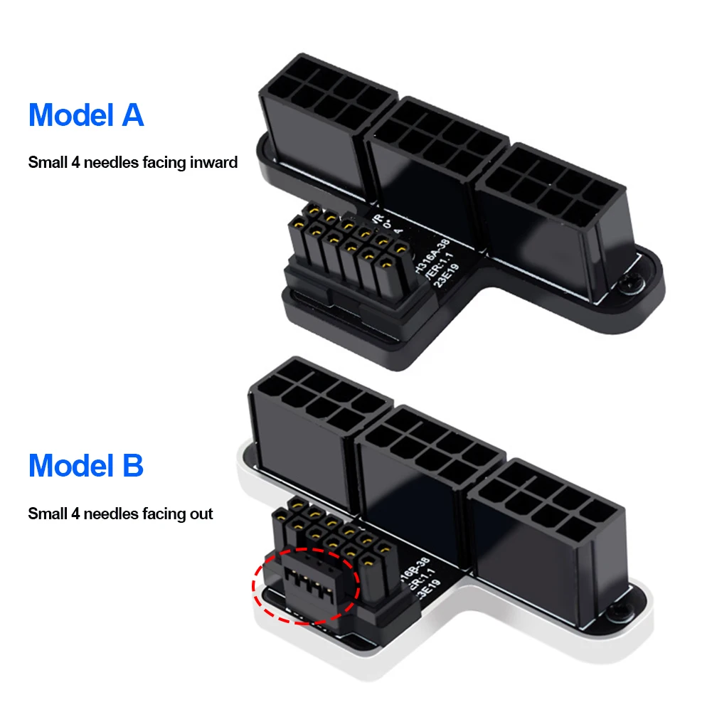 Carte graphique PCIE ATX3.0, connecteur tournant à 180 degrés mâle à femelle, plaque d'adaptation 12 + 4 broches 600W 3x8 broches à série 40 pour PC de bureau