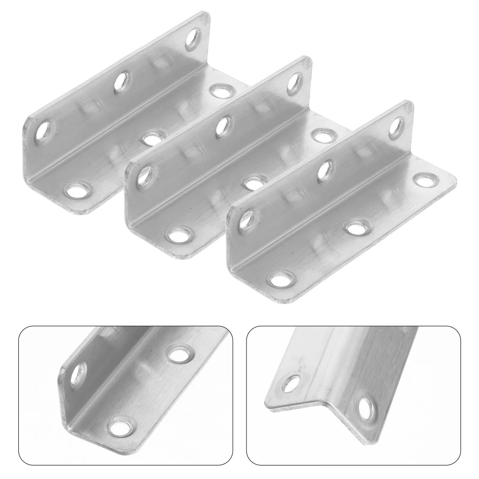 

5Pcs Stainless Steel L Brackets Heavy Duty Extended Angle Brace for Wood Shelf Furniture Garden Bed Corner Support Braces