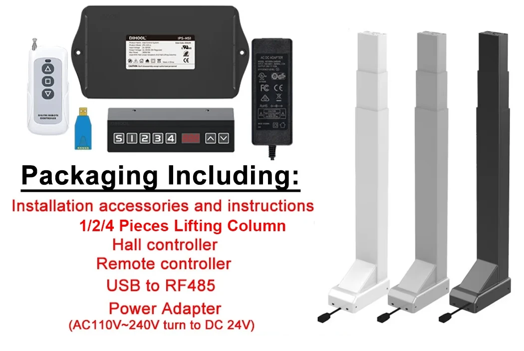 Tv Lift Motorized Electric Lifting Column System Table Leg Desk Legs Weight Lifting Equipment Mechanism Chain Linear Actuator