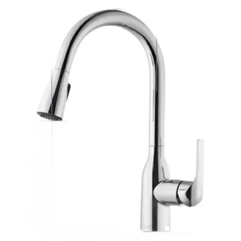 

Hot and cold faucet high throwing single handle rotating kitchen basin pulling faucet
