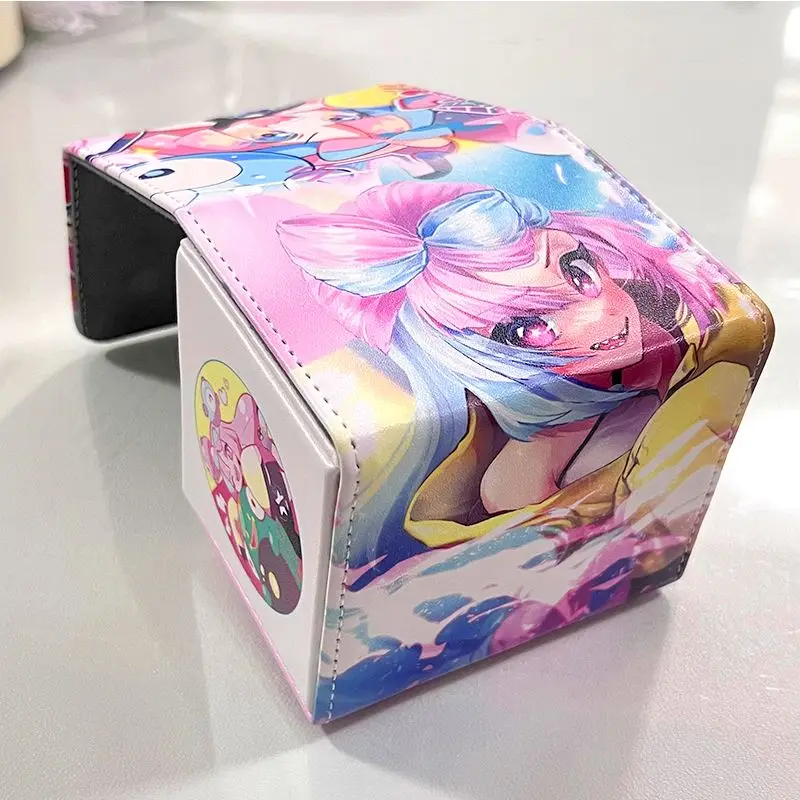 Cartoon Anime Iono Card Storage Box Cute Print Magnetic Box Suitable for Ptcg Otcg Ocg Ws and Other Board Game Cards