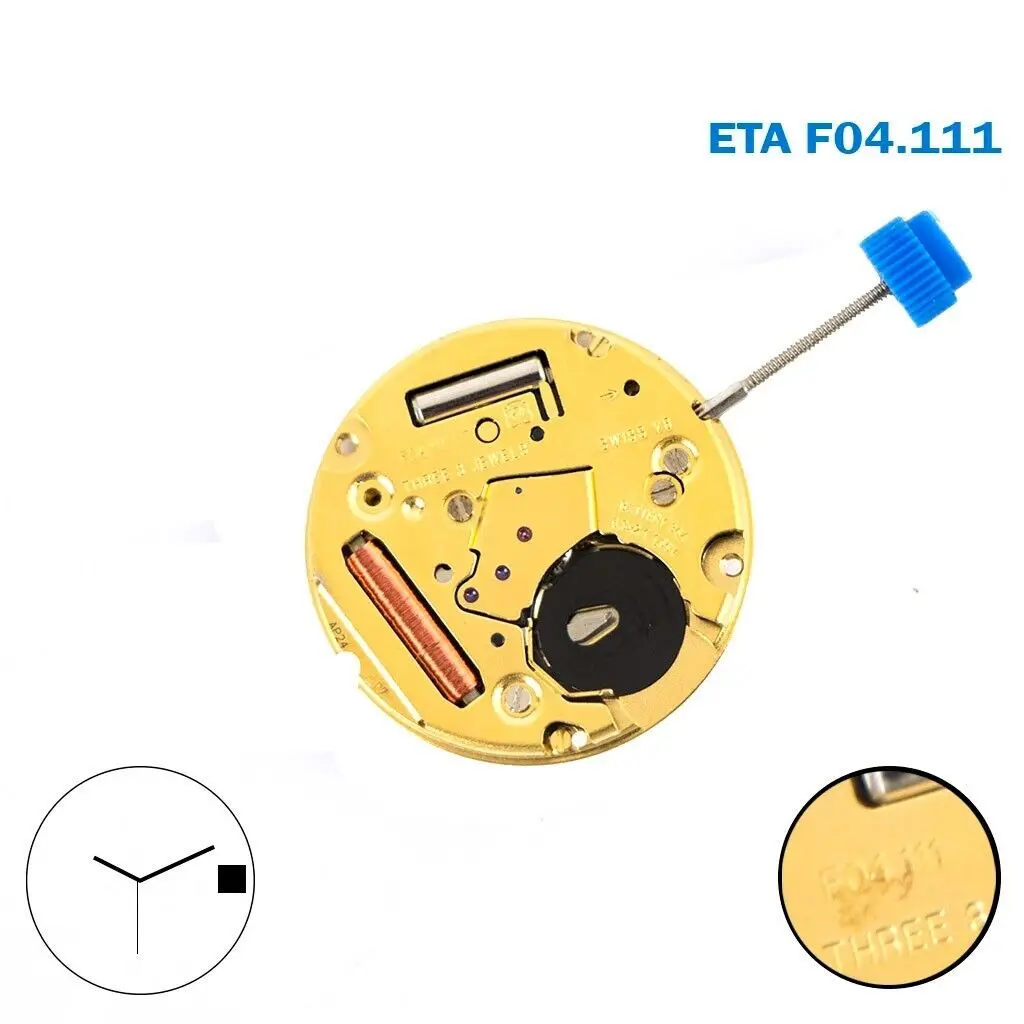 

F04.111 Movement ETA F04.111 Movement White Date Disk on 3 Brand New Original movement