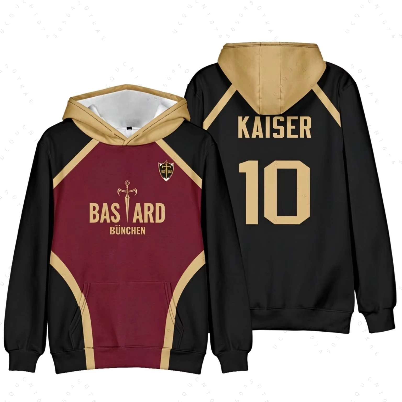 Japan Anime Blue Lock Anime Bastard München Team Uniform Sports Hoodie No.10 Kaiser Long-Sleeved Sweatshirt Men Women Sweatshirt