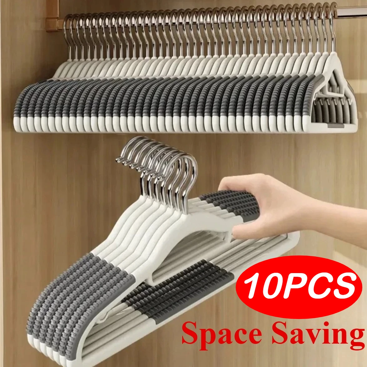 10 pçs conjunto de cabides antiderrapantes resistentes e duráveis cabides de gancho rotativo lavanderia banheiro & quarto cabides organização