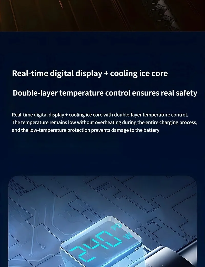 كابل USB من النوع C بقدرة 100 وات، كابل شحن سريع مع شاشة عرض LED، كابل بيانات USB إلى C لأجهزة Xiaomi وSamsung MacBook iPad