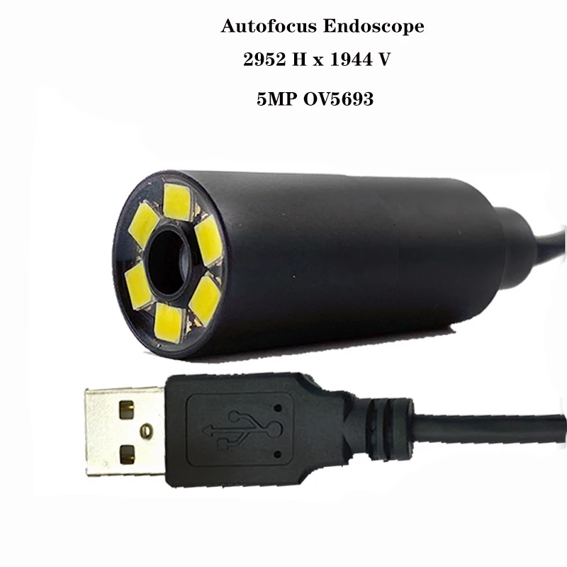 

5MP USB2.0 Autofocus Endoscope OV5693 Diameter: 14 millimeters with LED lights for industrial inspection medical devi