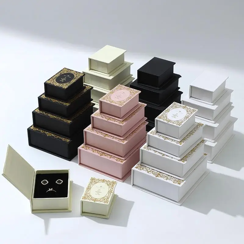 Magnetic Book-Shaped Jewelry Box Paper Flip-Top Jewelry Box Magnetic Jewelry Box Creative for Vanity Gifts Travel