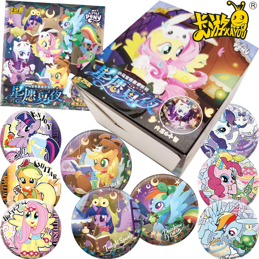 Original kayou meu pequeno pônei broche redondo crepúsculo brilho arco-íris traço mágico amizade dos desenhos animados diversão emblema presentes de natal para crianças