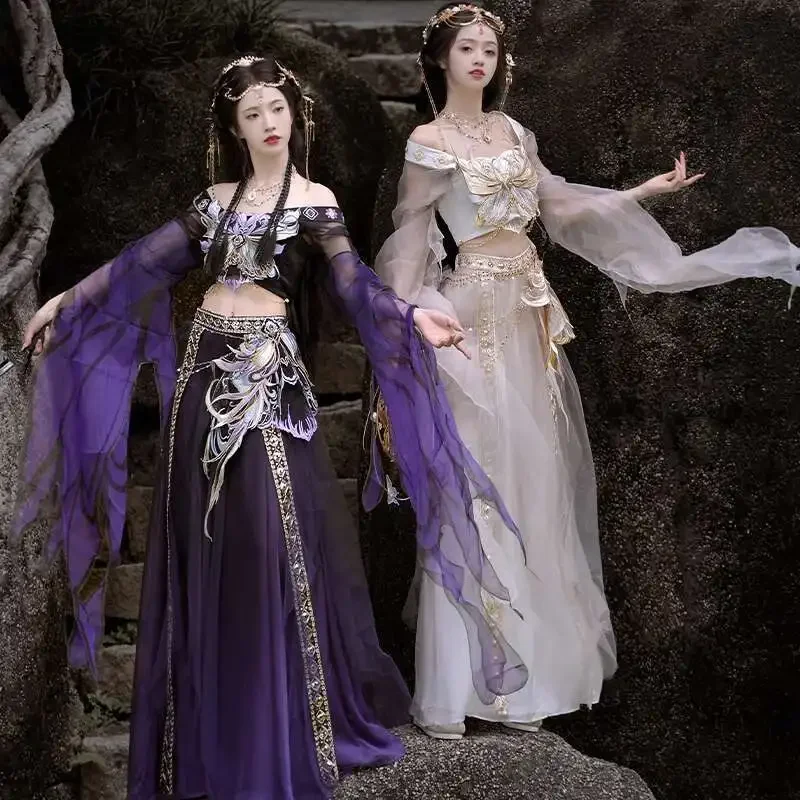 Ancient Costume Hanfu The Western Young Girl Summer Style Cos Cosplay Women Fiesta Embroidery Dunhuang Dance Carnival Costume