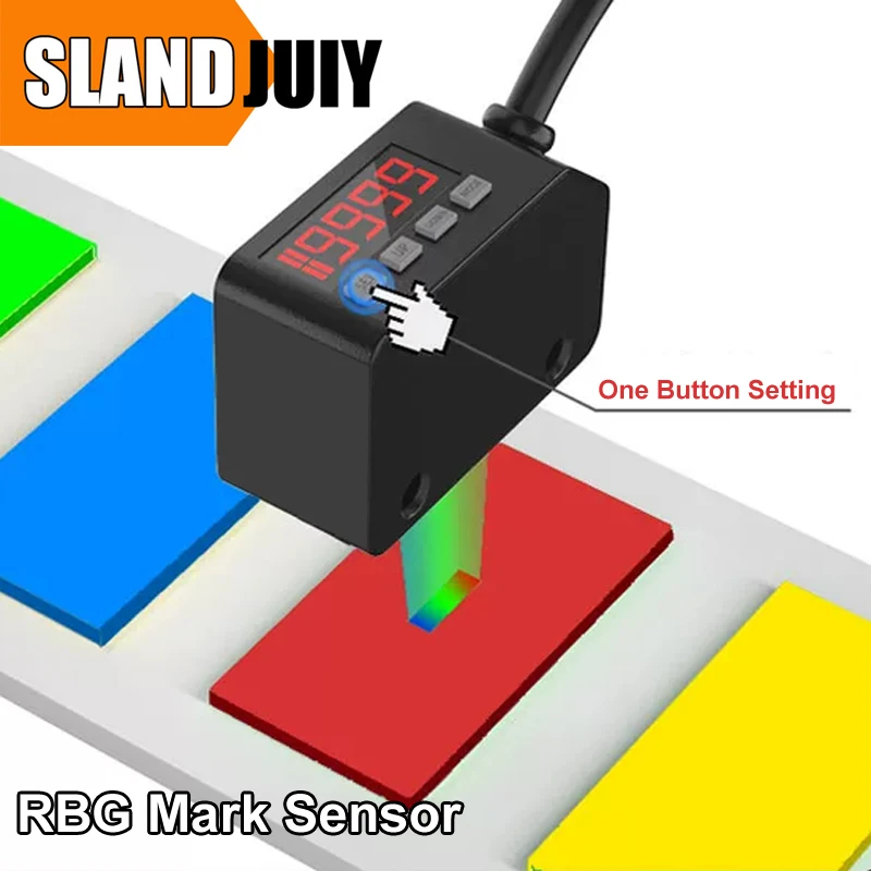 RGB Color label sensor induction photoelectric switch color sorting and positioning intelligent label correction