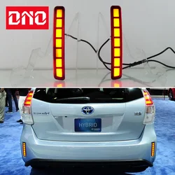 Car LED 12V Rear Bumper Lamps For Toyota Prius V 2012 - 2016 2017 Fog Lamps Brake Turn Signal Reflector Indicators Taillights