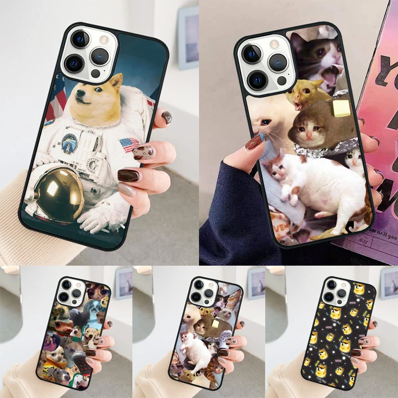 Crying Cat Memes And Dog phone case Cover For iPhone 14 15 16 Pro Max SE 2020 For apple 11 12 13 Pro Max Mini 7 8 Plus