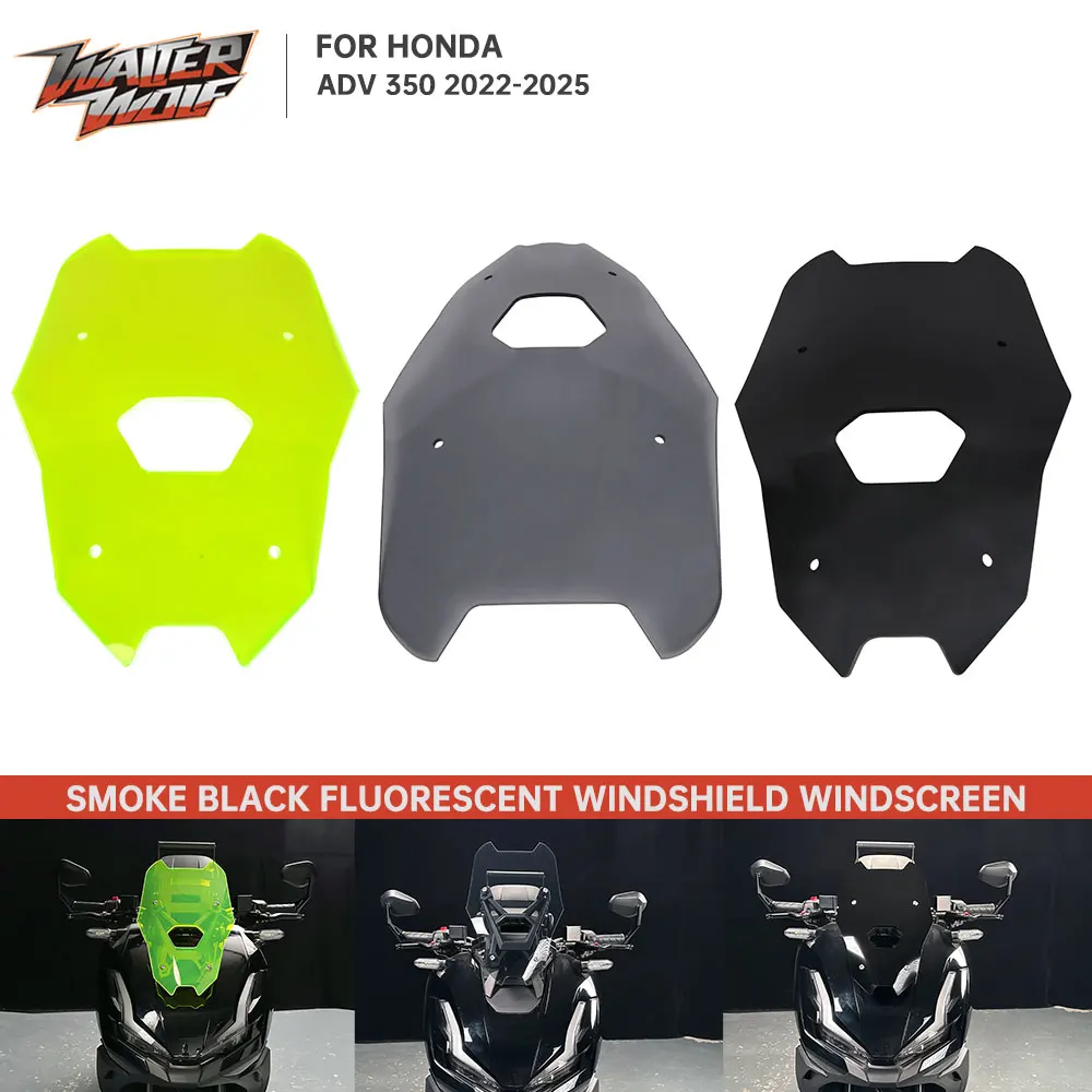 

2022-2025 For Honda ADV 350 ADV350 Windscreen Wind Shields Smoke Black Fluorescent Sport Touring Air Flow Spoiler Deflector