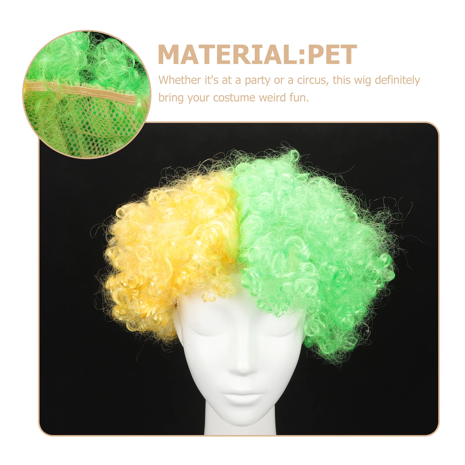 

1pc Funny Fake Hair Breathable Clown Multi-Function Party Carnival Accessory Decorative Wear-Resistant Portable Fans Supply