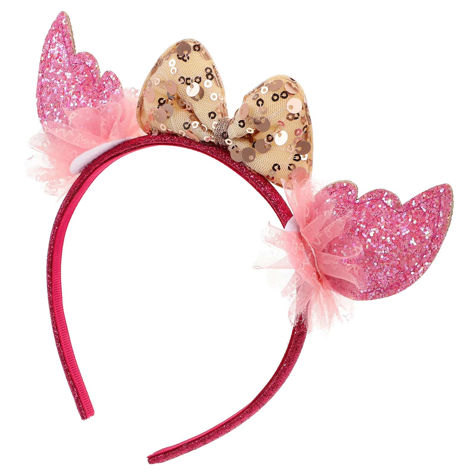 

Sequined Bow Headb for Kids Birthday Party Pink Decorations Lightweight Comfortable Hair Girls Accessories