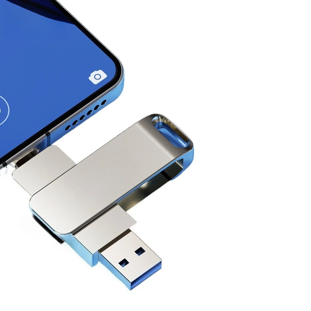 Metal Rotating USB Flash Drive, 64GB/128GB Large Capacity, Mobile TYPE-C, Computer USB, Dual Interface