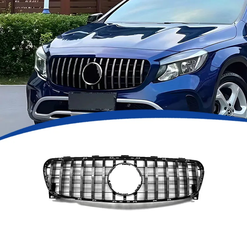 AMG GT Vertical Slat Front Grille For Mercedes-Benz GLA Class X156 2014-2019 W247 Front Bumper Mesh Tuning Replacement Grille