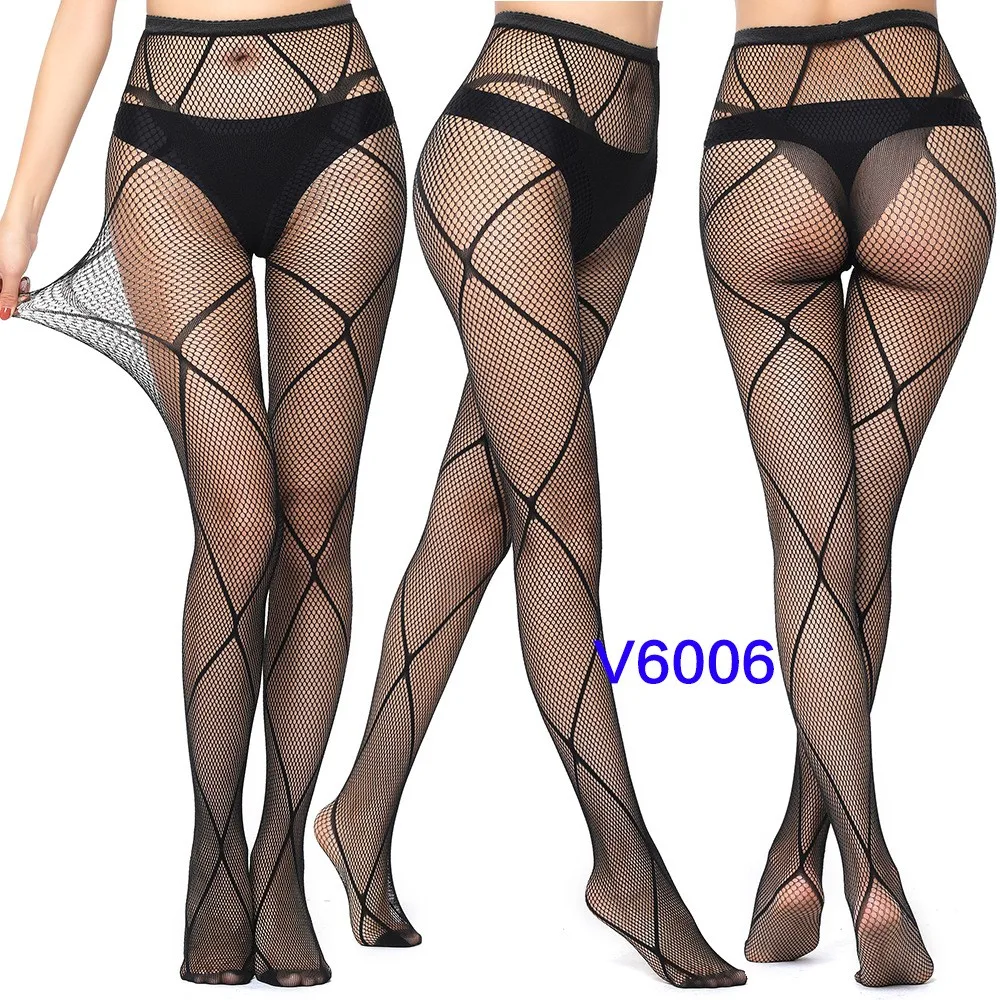 Damen Sexy Retro Netzstrumpfhose Jacquard-Gewebe Nahtlose Strumpfhose Netzgarn Strumpfband Netzstrümpfe Gothic Spitzenstrumpfhose – Detail 5