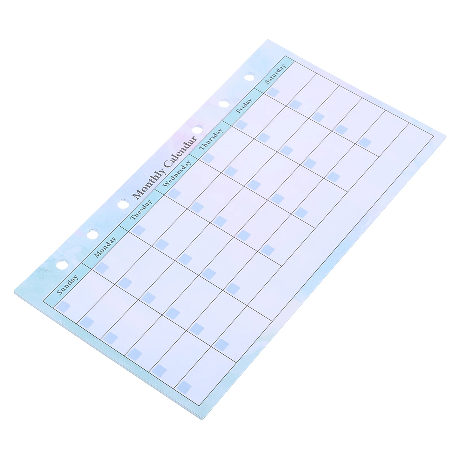 

14 Sheets Monthly Planner Refill 6 Ring Binder Undated Six Hole Loose Leaf Refillable Organizer Inserts Meal Planner Refill