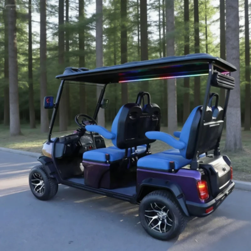 Hot Selling 5000W Motor Off-Road Electric Golf Cart Seats Armrests Gear Adjustment Bluetooth Speakers 30% Max Driving Slope