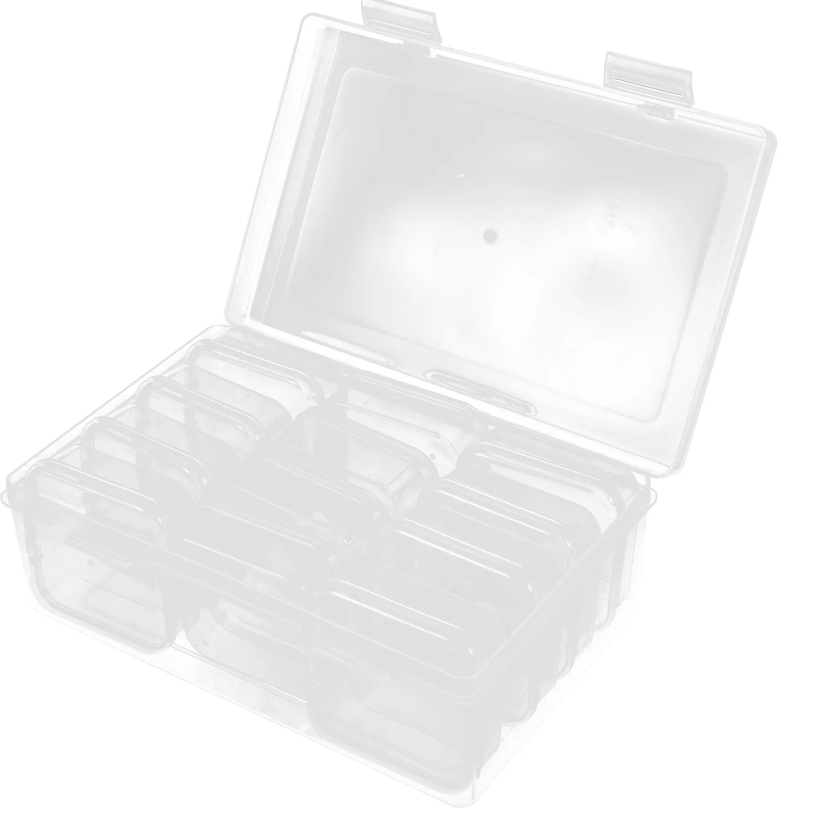 12 قطعة صندوق منظم الخرز الصغير حاويات تخزين المجوهرات البلاستيكية الشفافة صندوق معالجة حرفي متعدد الأغراض للأجزاء الصغيرة