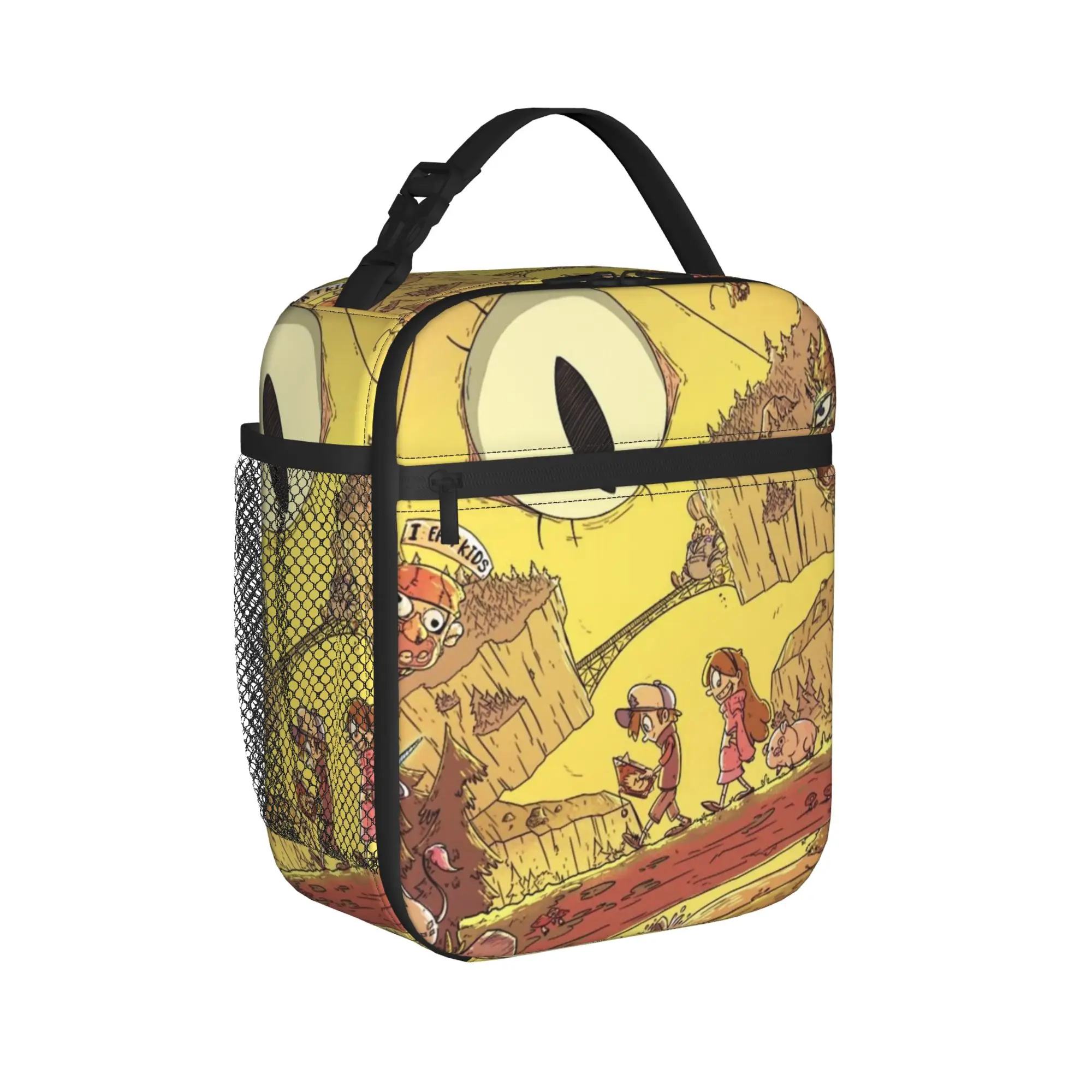 Gravitys Falls Insulated Lunch Bag for Men Women  Storage Food Box Portable Thermal Cooler Lunch Boxes For School Office