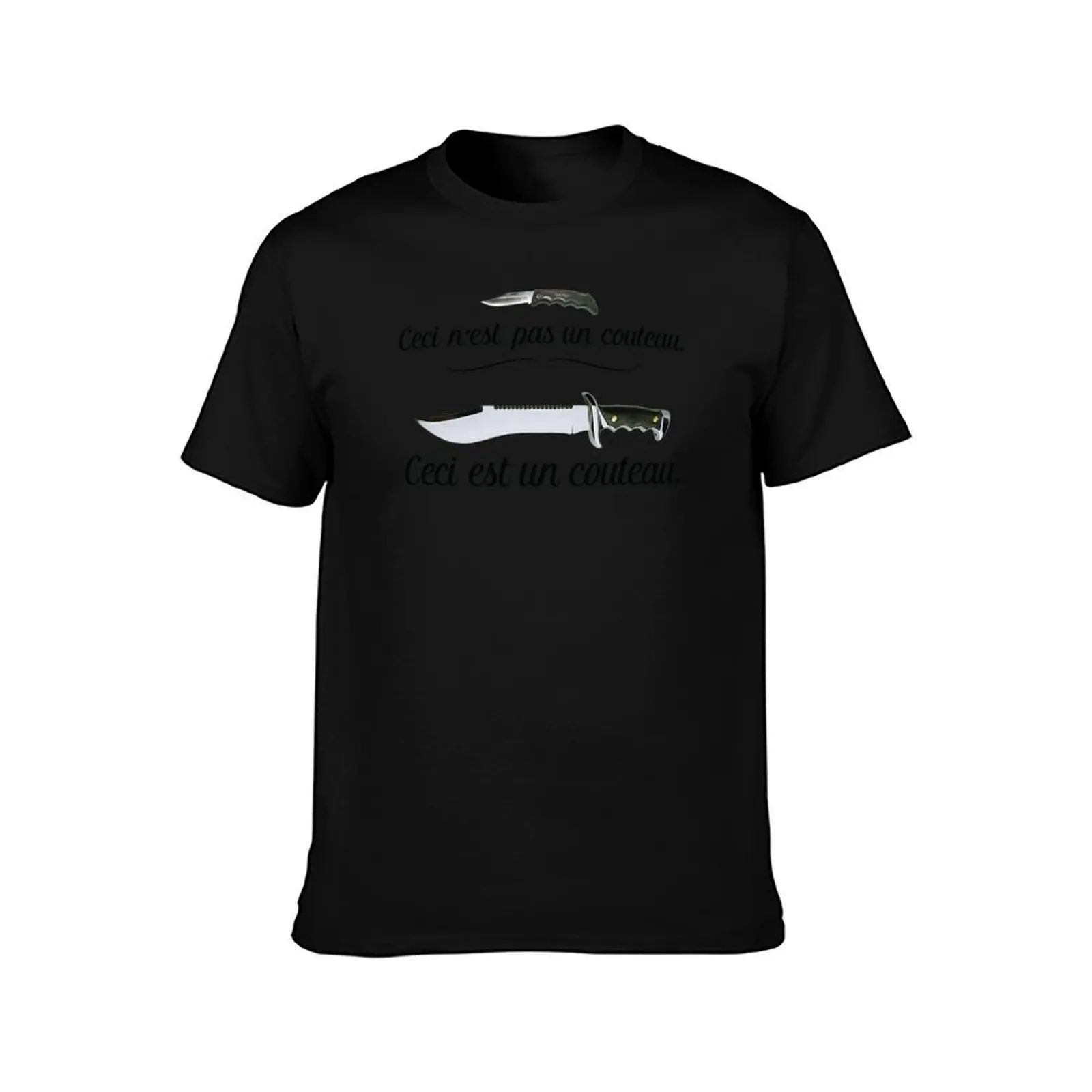 Ceci n'est pas un couteau – Magritte Design T-Shirt Casual Fashion Short Sleeve Cotton T-Shirt