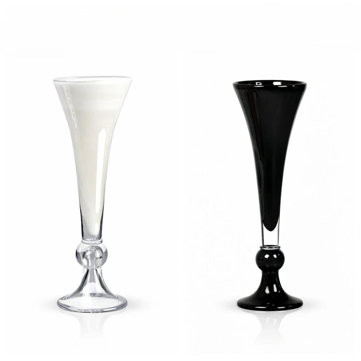 PYH medieval white cloud neck vase, high-end slender ornament , wabi sandy hydroponics goblet flower device
