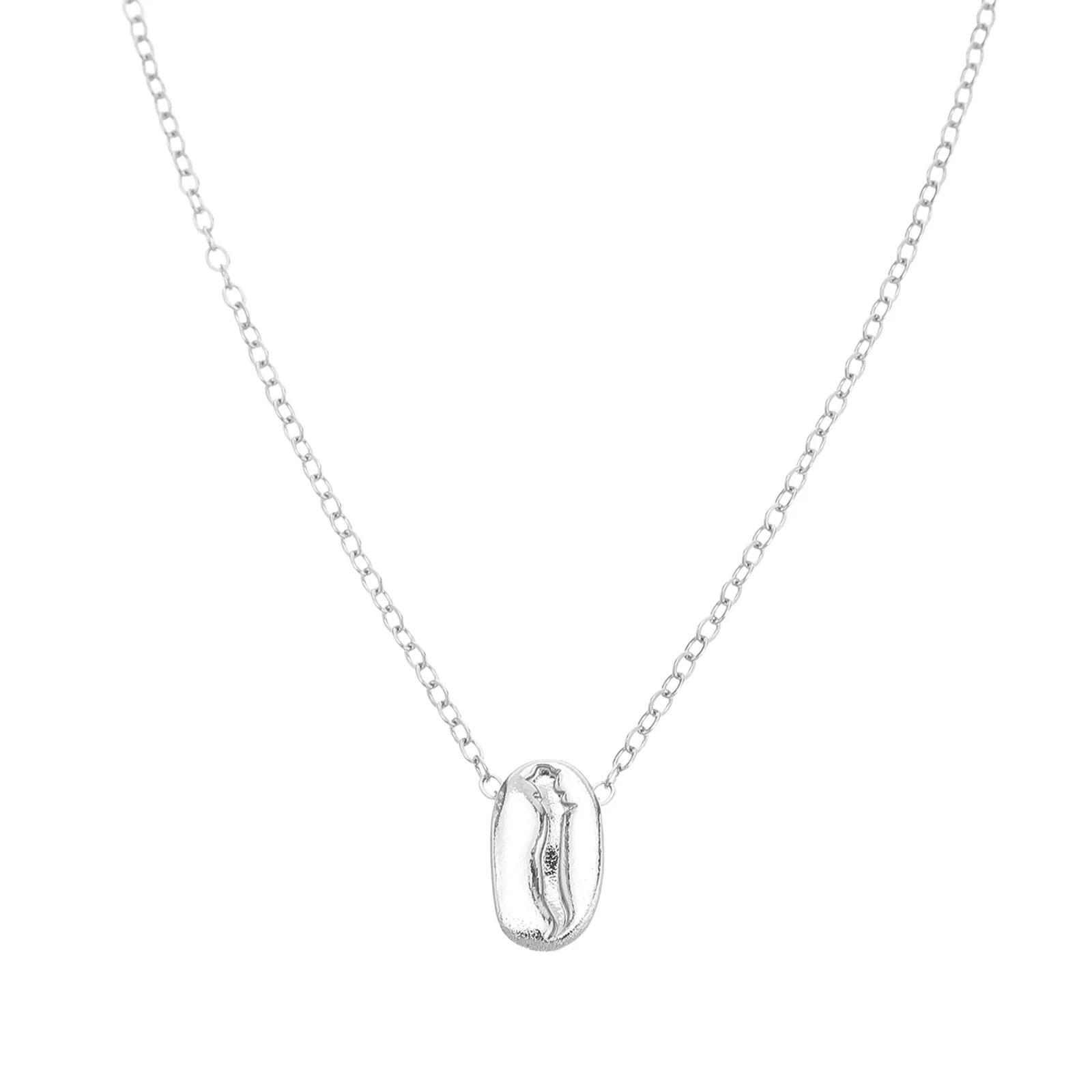 

Coffee Bean Dangle Necklace: Women Fashionable Jewelry Pendant For Coffee Enthusiasts - Novelty Metal Chain Neck Hanging Charm
