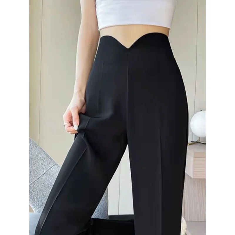 

Casual High Waist Wide Leg Pants for Women Loose Floor-Length Oversized Trousers 2024 Spring Summer New Korean Suit Pants Q800