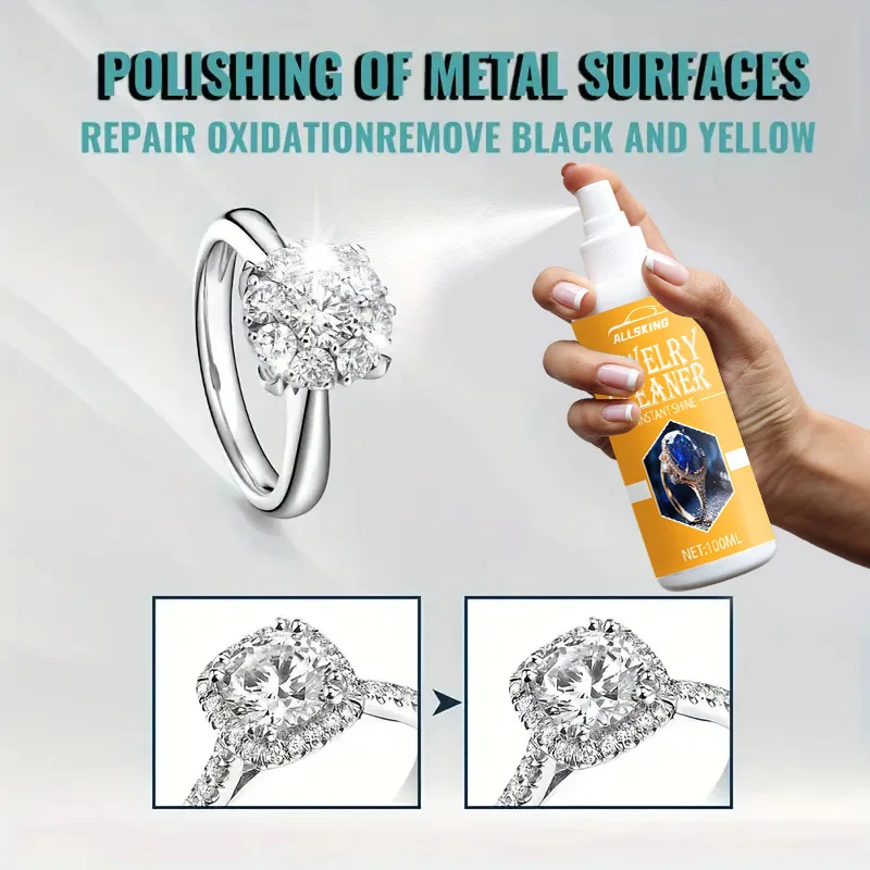 100ml Mild Silver Cleaner, Anti-Tarnish Oxidation Remover for Bangles, Necklaces and Silver Jewelry Maintenance