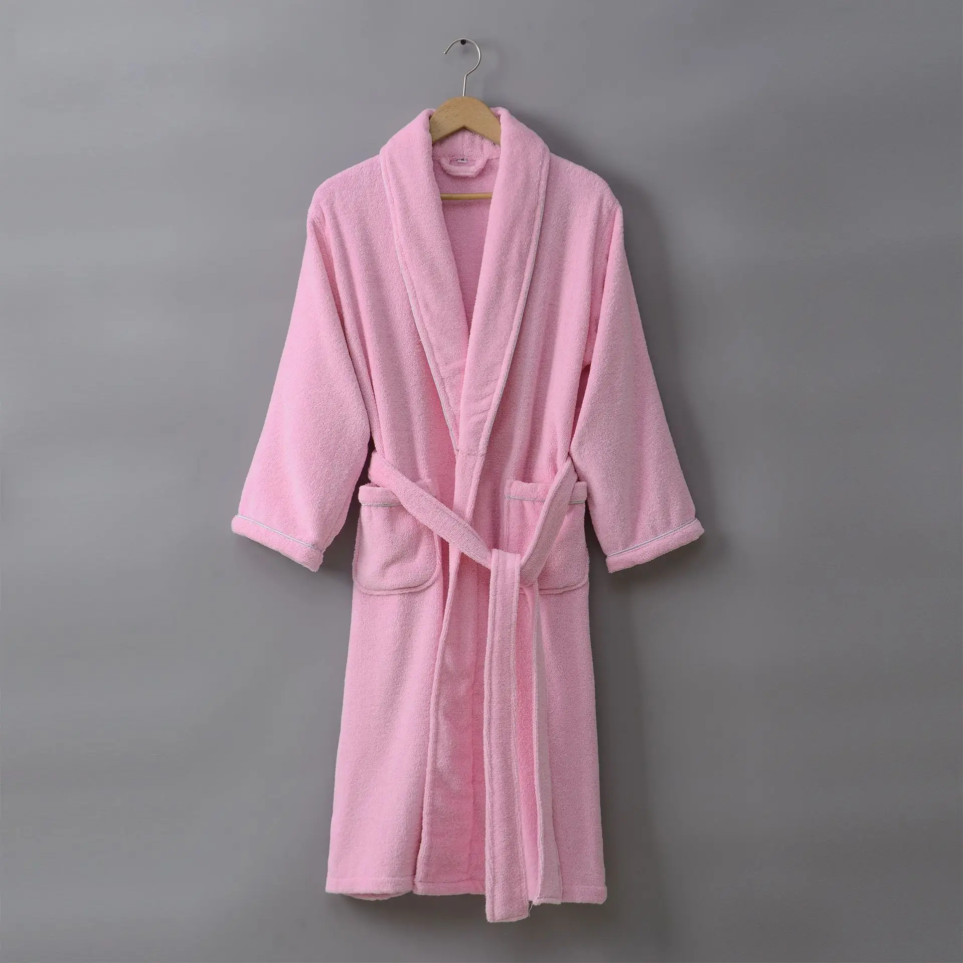 

100% Cotton Terry Bathrobe Lovers Solid Towel Sleepwear Men Women Long Bath Robe Kimono Femme Dressing Gown Bridesmaid Robes