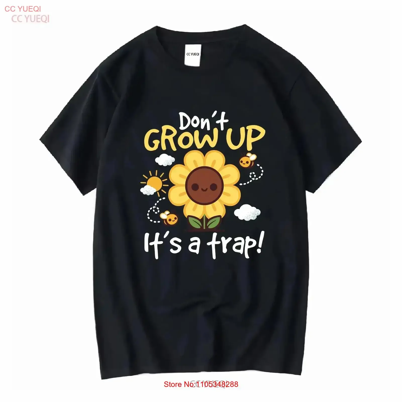 Don T Grow Up It S A Trap Shirt Dont Cute Sunflower vintage Washed Slightly Casual Stretched Versatile Soft vintage Washed