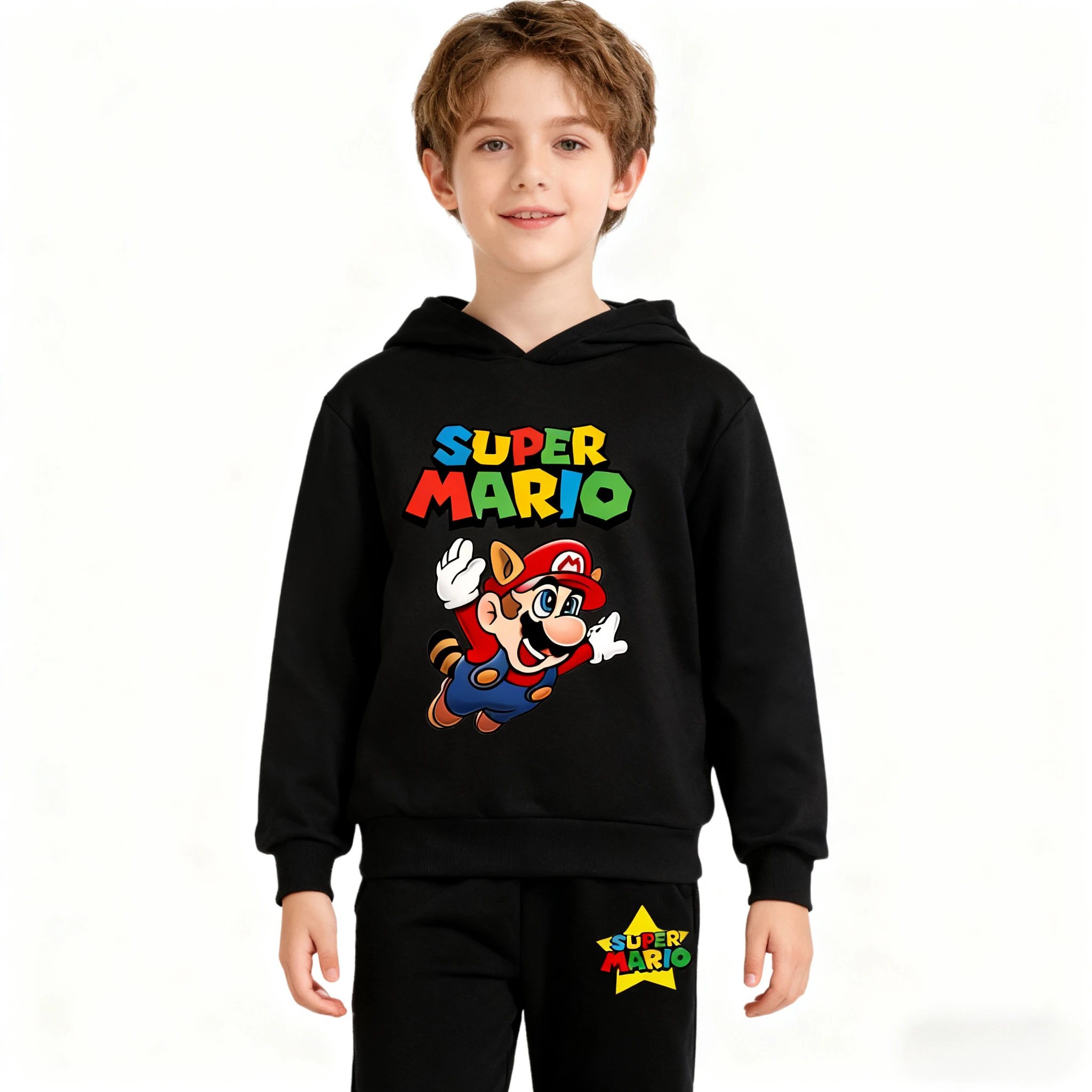 

Autumn and Winter Super Mario Print Children's Hoodies,boys' and Girls' Hoodies,children's Hoodies + Long Pants Sets,sports Sets