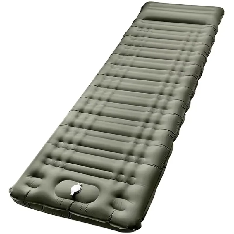

Single Person Portable PVC Outdoor Camping Inflatable Mattress Moisture-Proof Air Cushion with Pull Strap Thickened Sleeping Pad