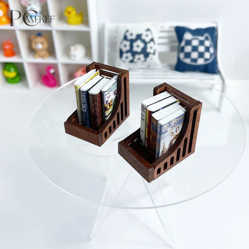 Mini Hollow Bookshelf para Doll House, Doll House, Decoração Cena, Modelo De Armazenamento, 1Pc